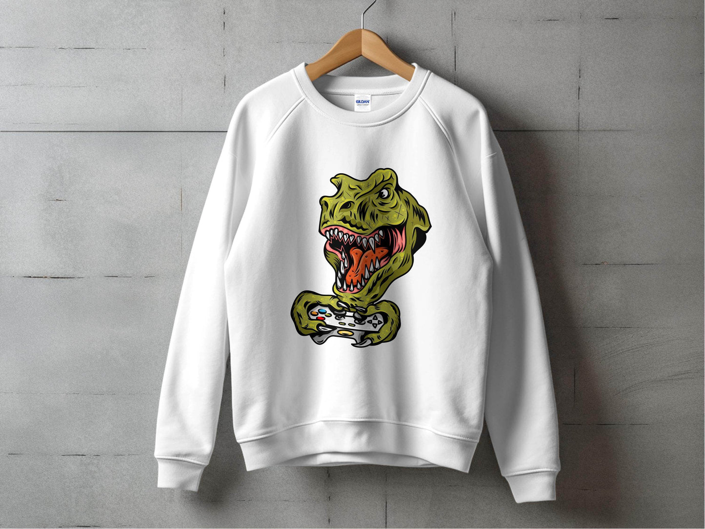 Dinosaur Gaming Graphic Design Sweater - Design & Vybe