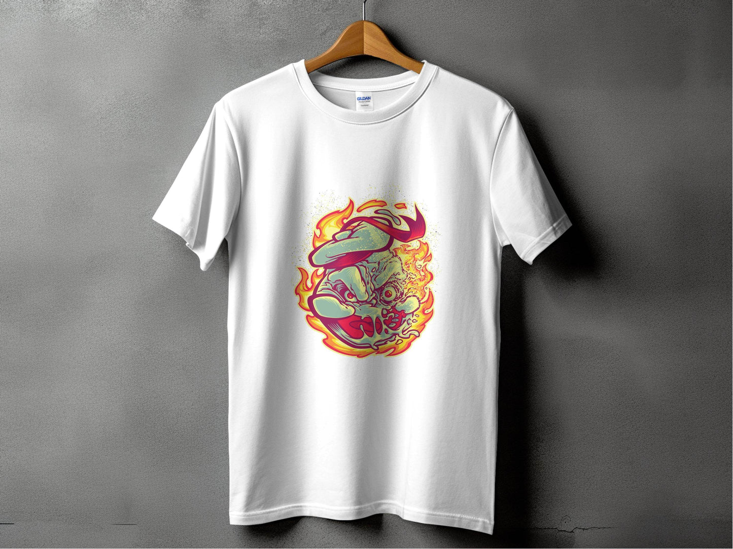 Burning Undead Creature in Flames Graphic Design T-Shirt - Design & Vybe