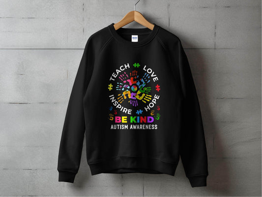 Autism Awareness Teach Love Inspire Hope Be Kind Sweater - Design & Vybe