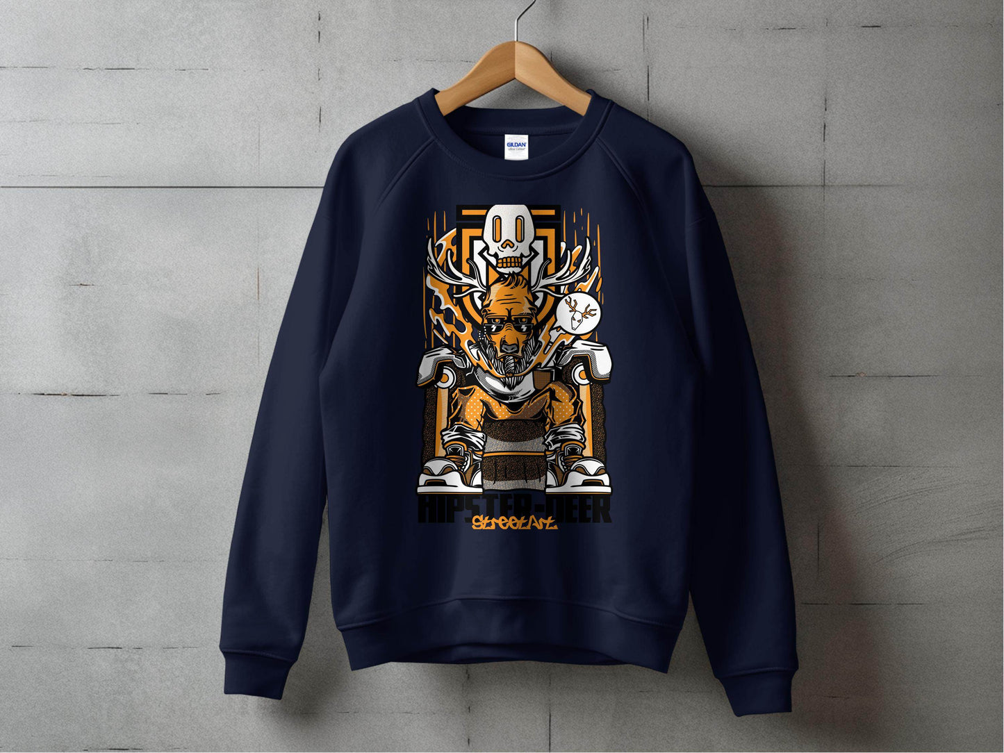 Hipster Deer Street Art Graphic Design For Casual Sweater - Design & Vybe