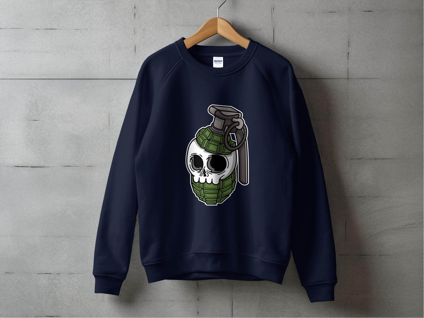 Skull Grenade Graphic Design Funny Unique Style Sweater - Design & Vybe