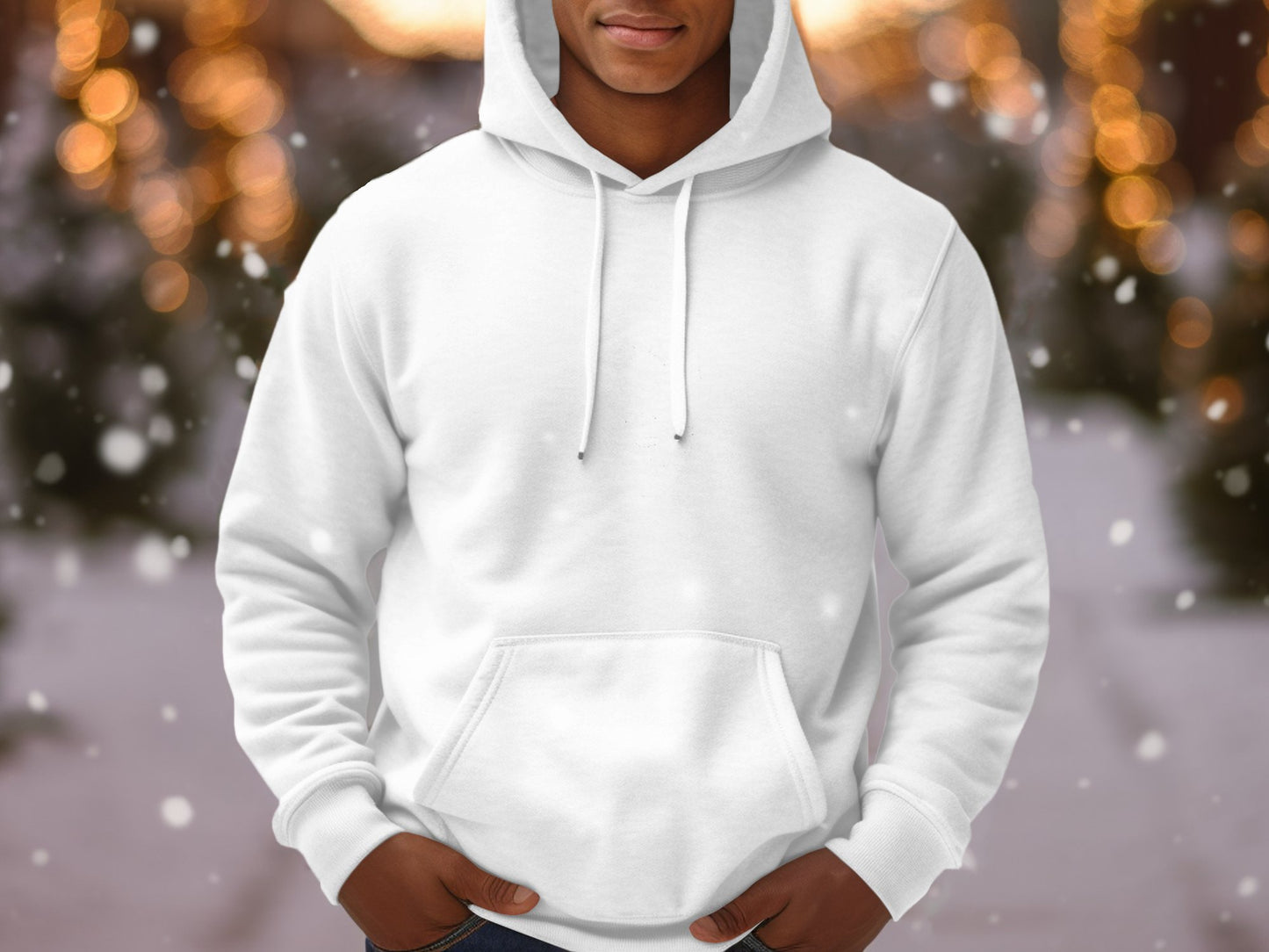 Cozy Winter White Hoodie with Drawstrings product type