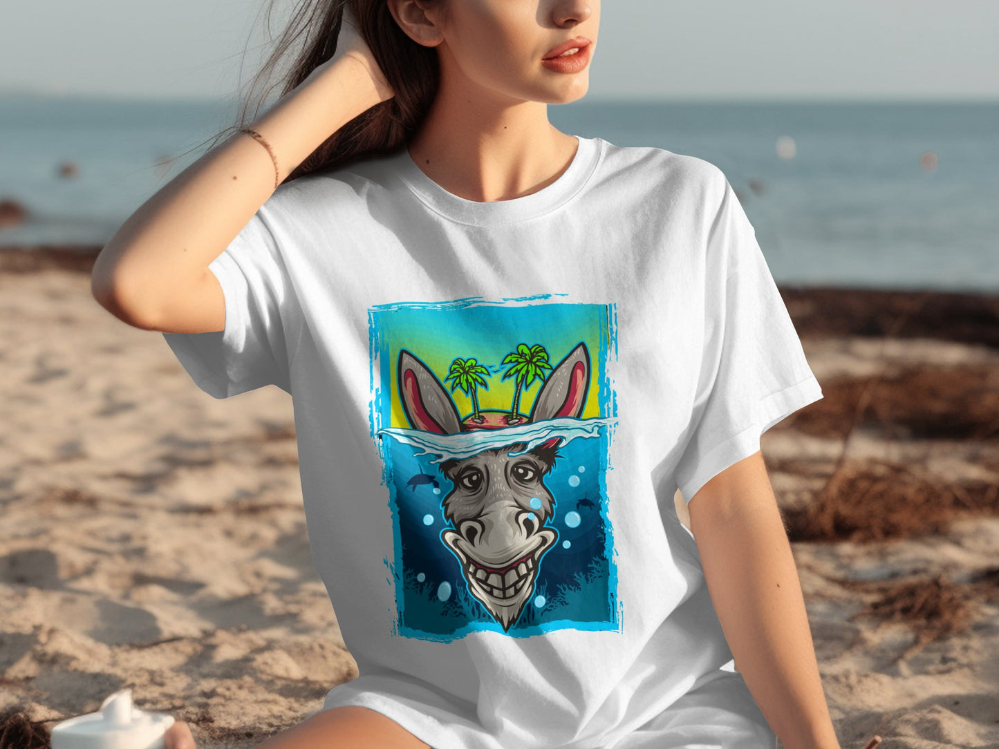 Tropical Beach Donkey Graphic Tee product type