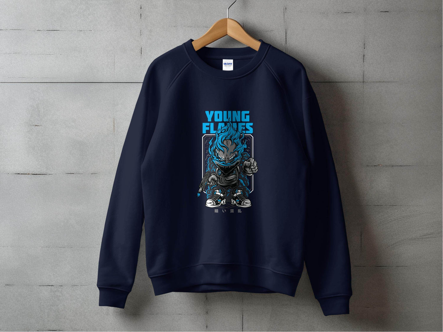 Young Flames Cartoon Style Monster Character Graphic Sweater - Design & Vybe