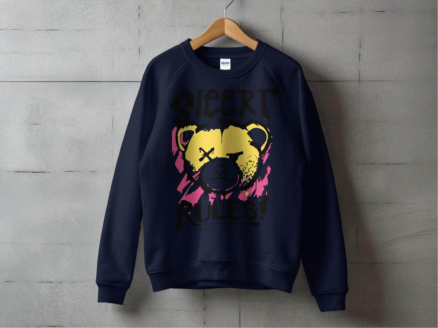 Teddy Bear Graffiti Design Street Rules Sweater - Design & Vybe