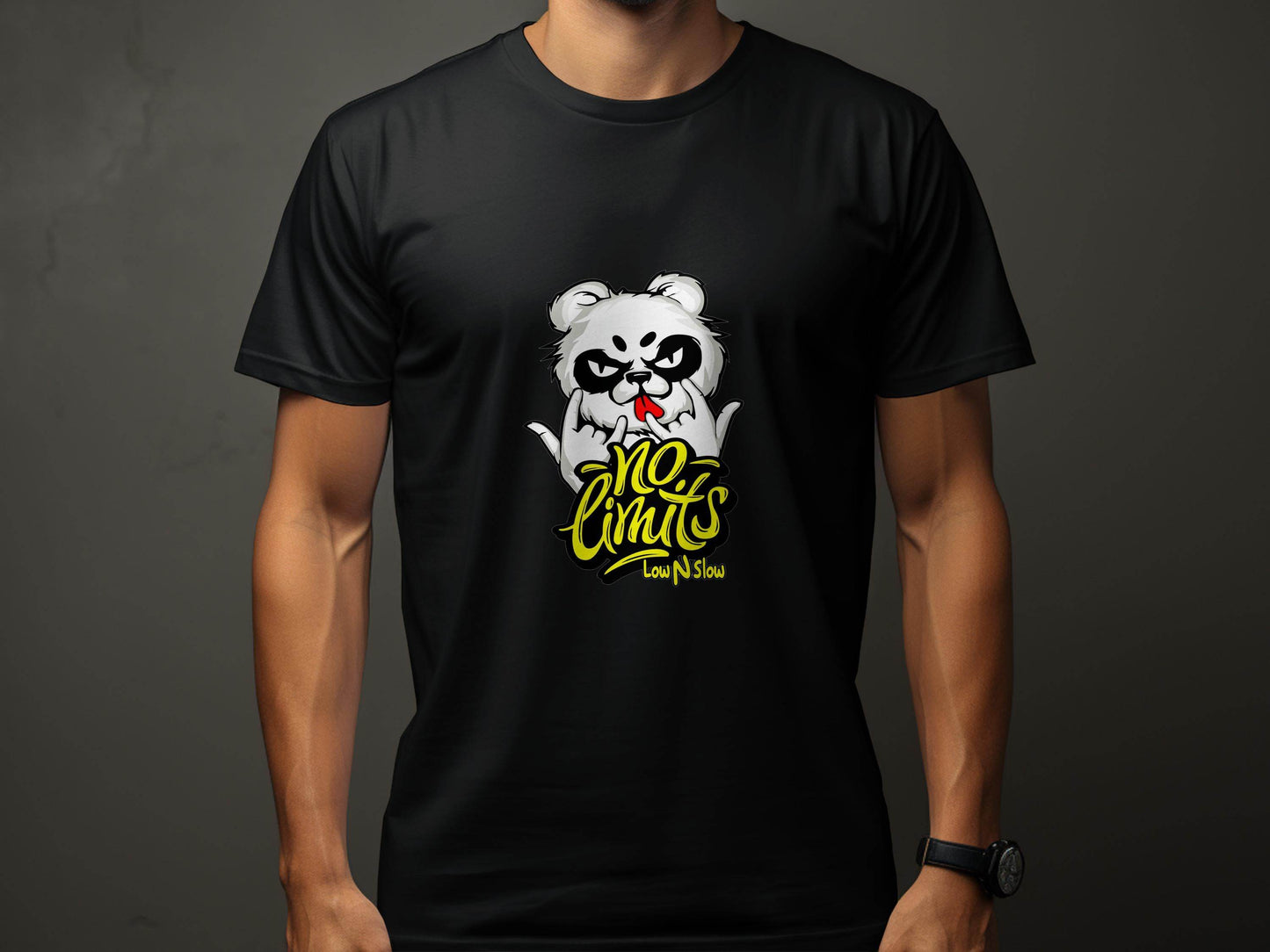No Limits with Cool Panda Low N Slow Graphic T-Shirt - Design & Vybe