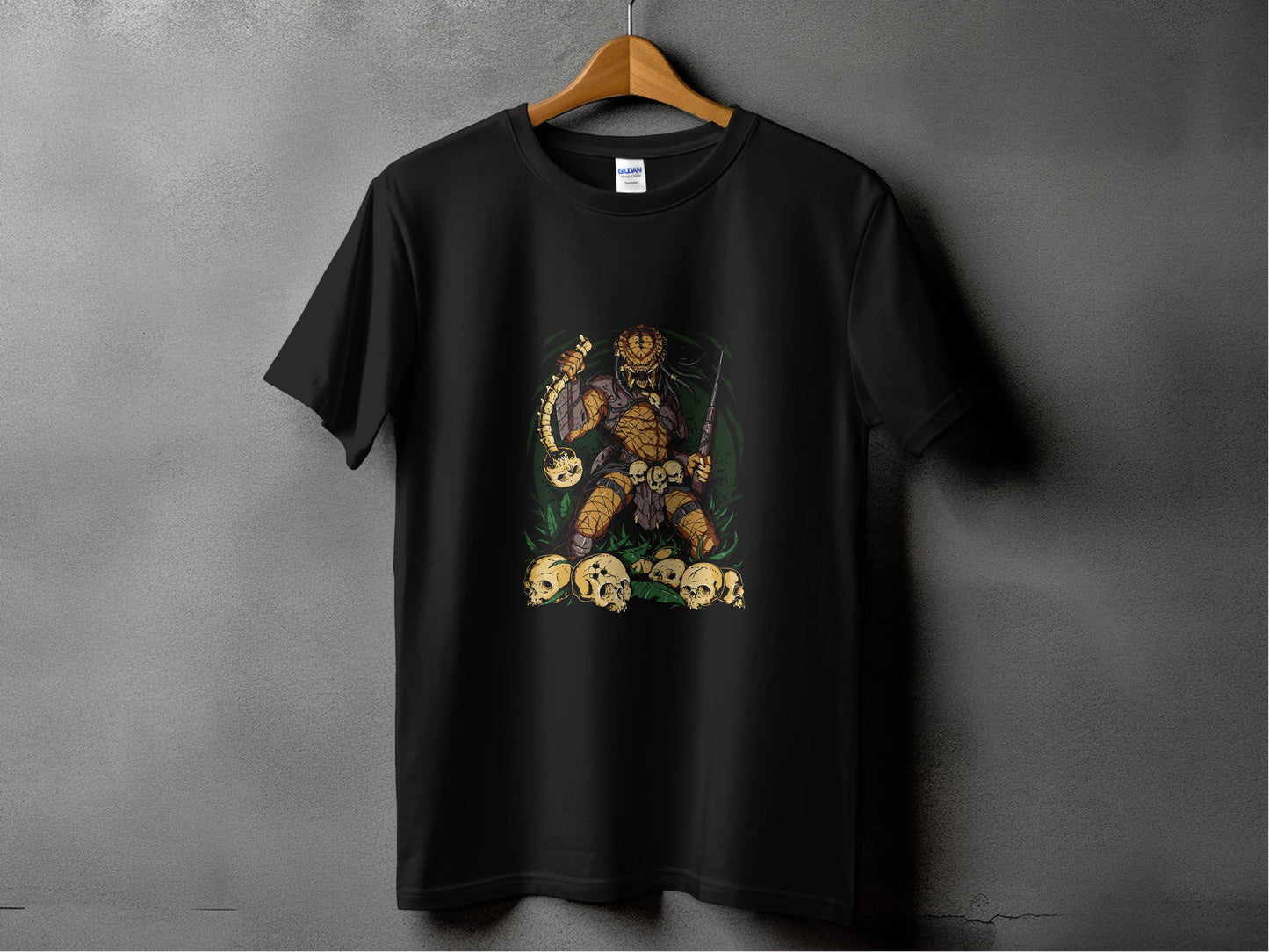 Fierce Warrior Amidst Skulls Graphic T-Shirt product