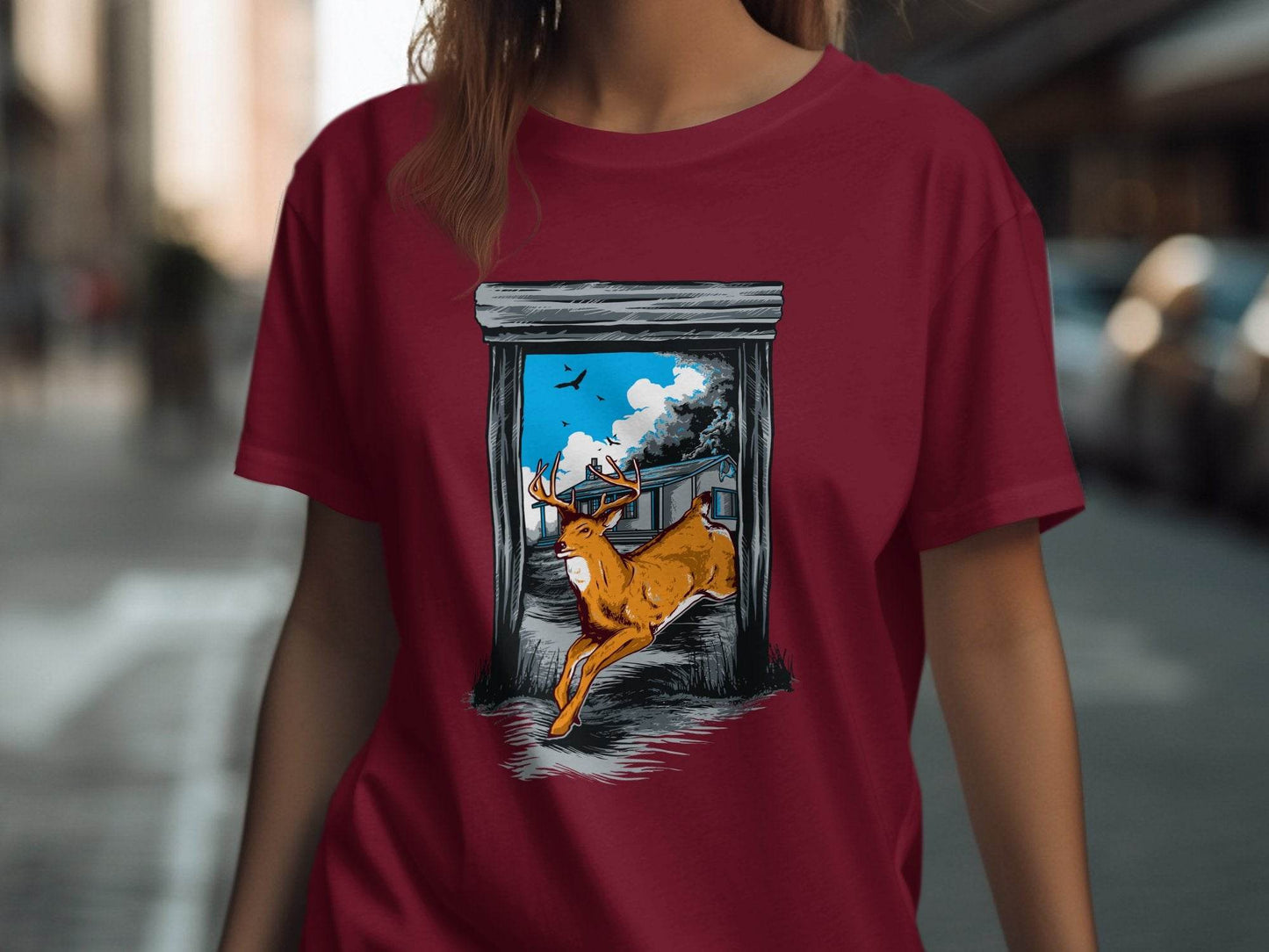 Wildlife Escape Deer Graphic T-Shirt - Design & Vybe