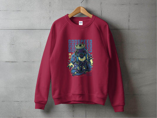 Godspeed Bottle With Skateboarding Graphic Sweater - Design & Vybe