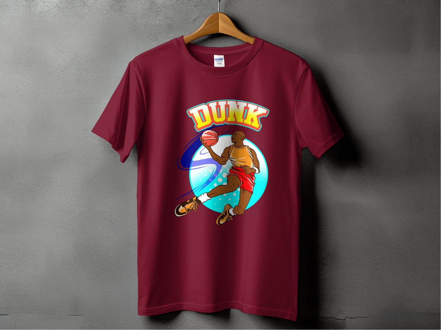 Vibrant Basketball Dunk Graphic Sports T-Shirt - Design & Vybe