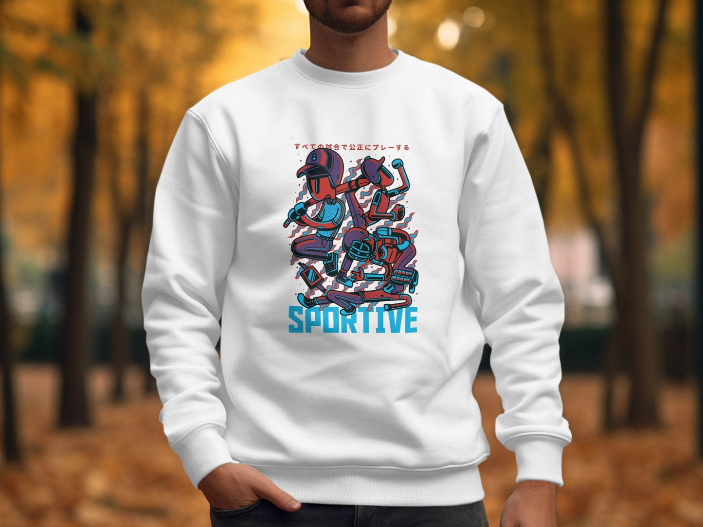 Sportive Characters Artistic Graphic Design Premium Sweater - Design & Vybe
