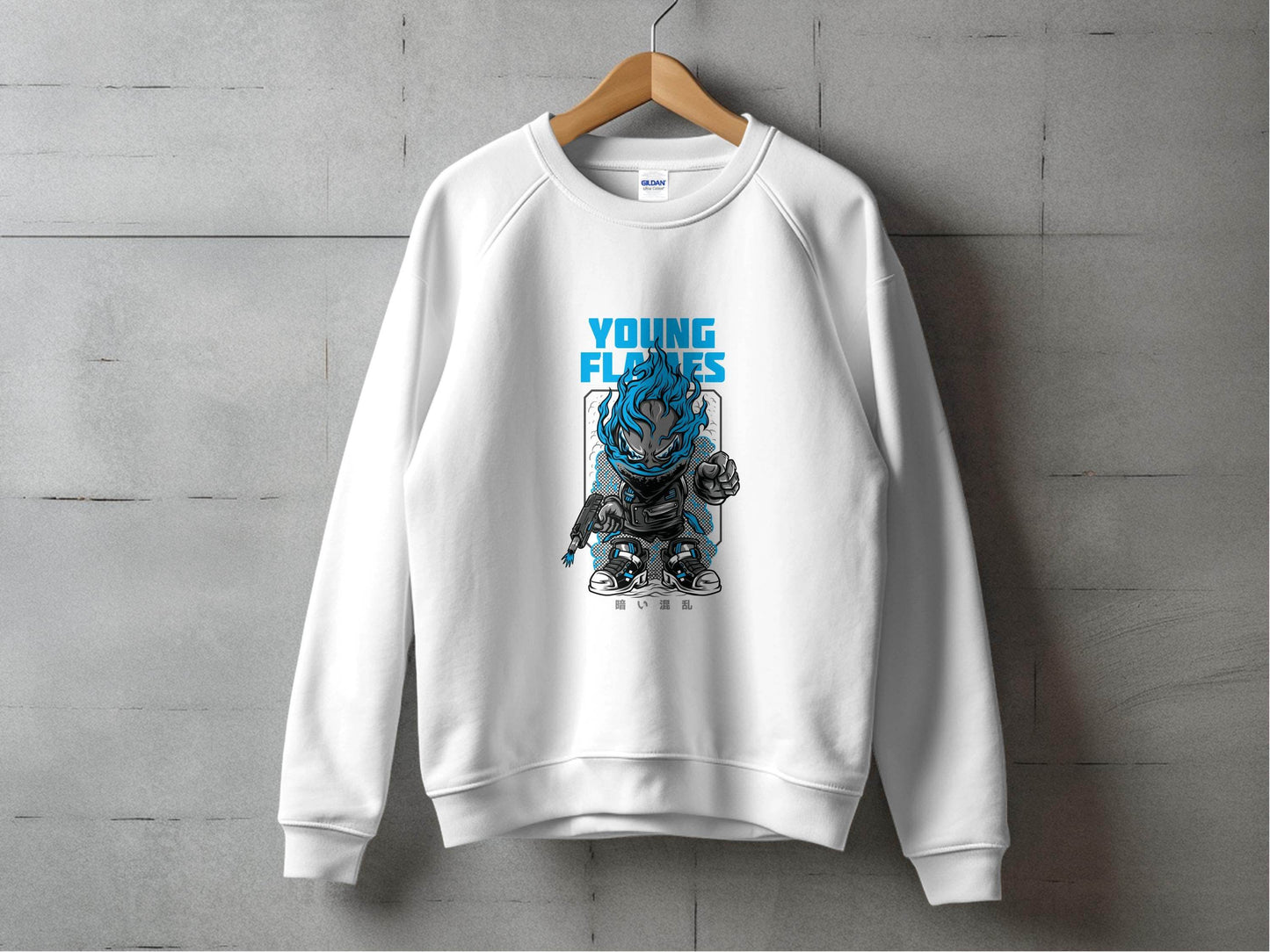 Young Flames Cartoon Style Monster Character Graphic Sweater - Design & Vybe