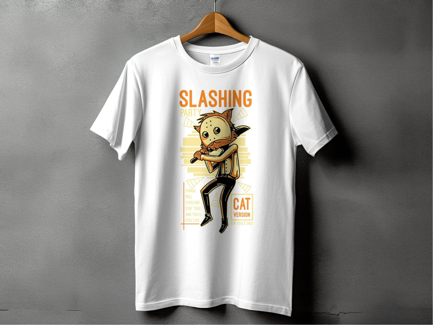 Slashing Party Cat Version for Adult Only Graphic T-Shirt - Design & Vybe