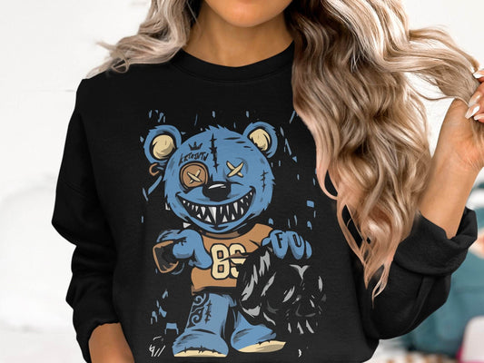 Funky Cartoon Bear Graphic Sweater - Design & Vybe