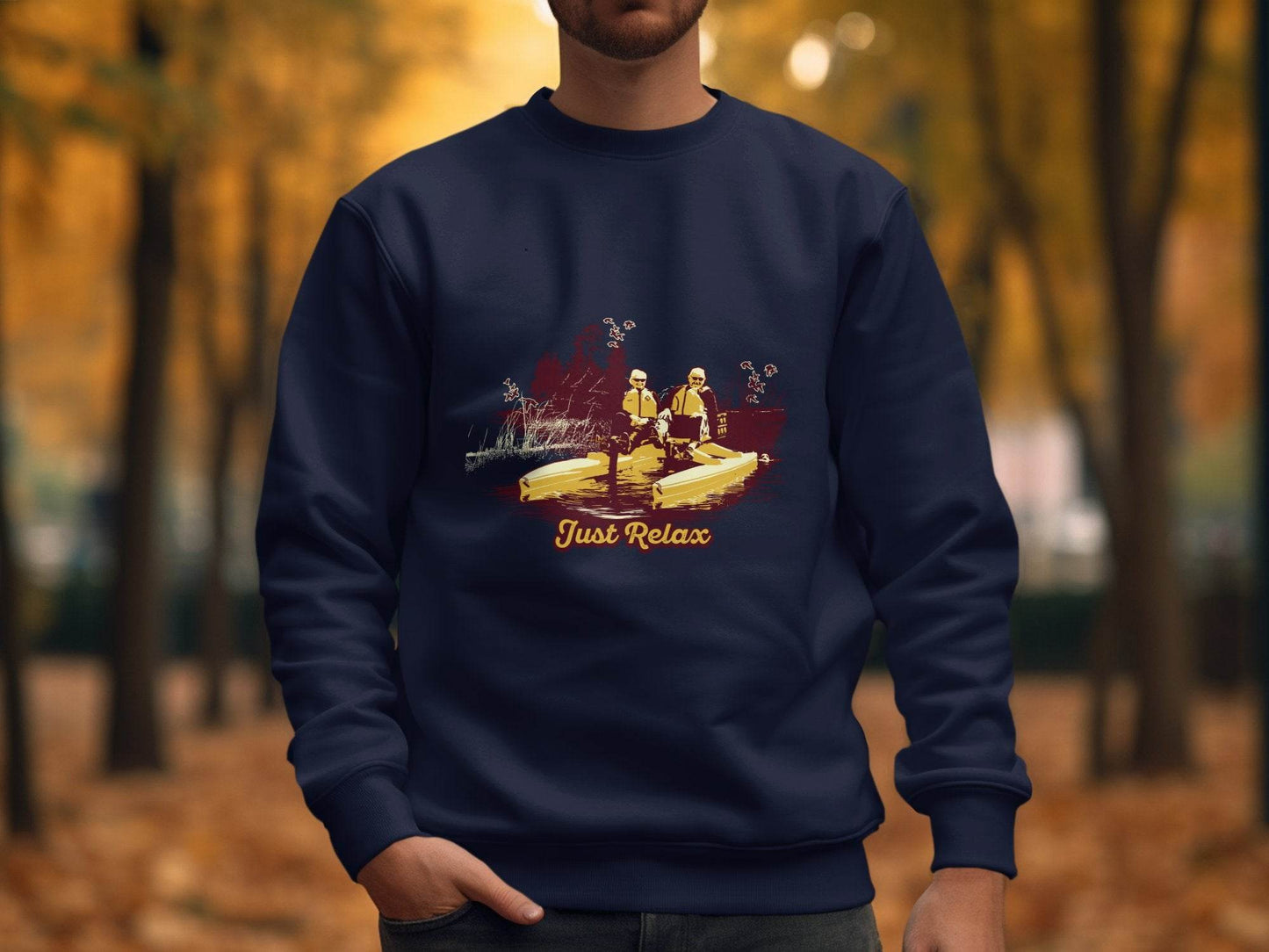 Just Relax Nature Scene Graphic Sweater - Design & Vybe