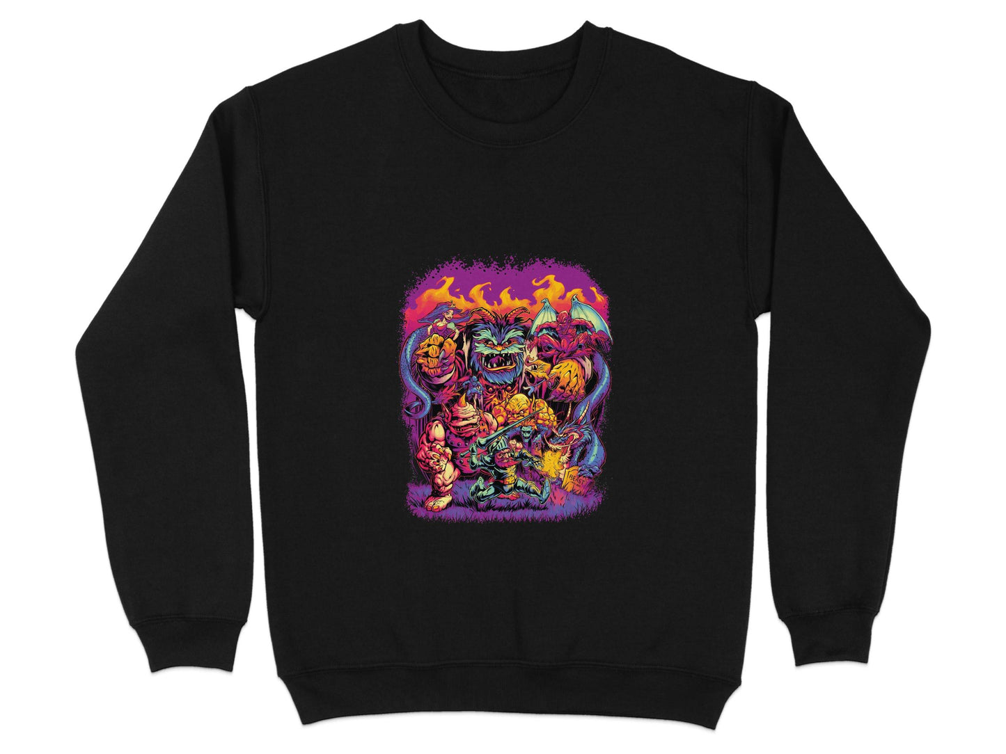 Epic Fantasy Illustration Featuring Fearsome Creatures Sweater - Design & Vybe