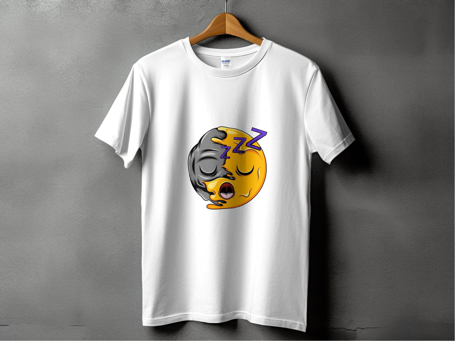 Tired Cartoon Character with Snoozing ZZZ Symbols T-Shirt - Design & Vybe