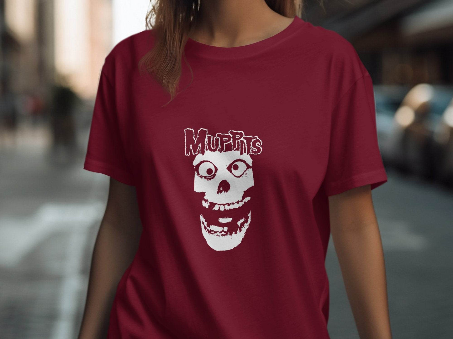 Muppits Skull Head Graphic Art in Black and White T-Shirt - Design & Vybe