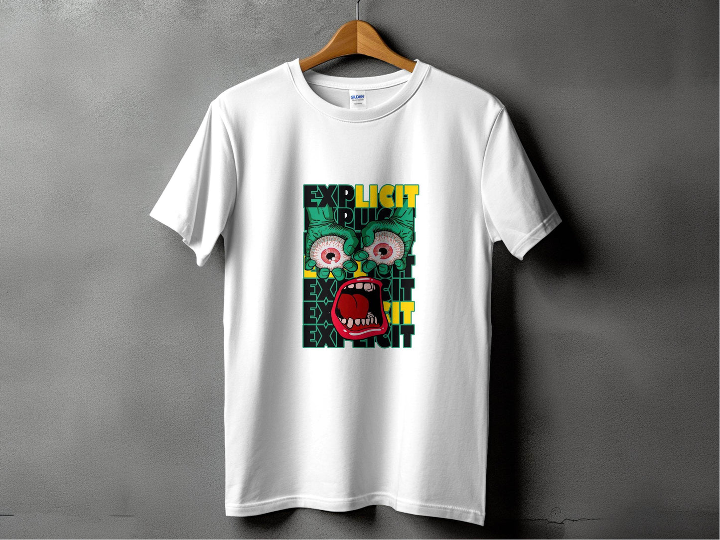 Explicit Graphic with Eyes and Mouth Design T-Shirt - Design & Vybe