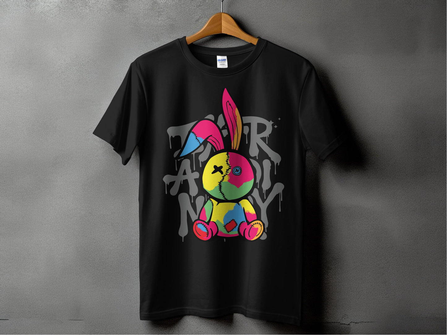 Colorful Graffiti Bunny Graphic Tee product