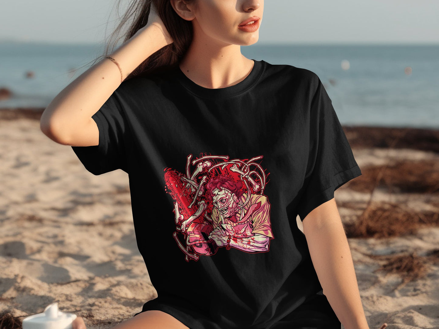 Vibrant Artistic Design Black Graphic T-shirt product