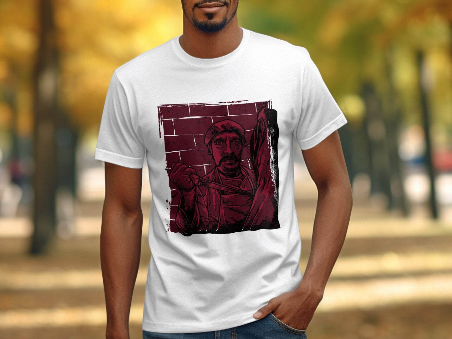 Vintage Butcher with Intense Gaze Graphic T-Shirt - Design & Vybe