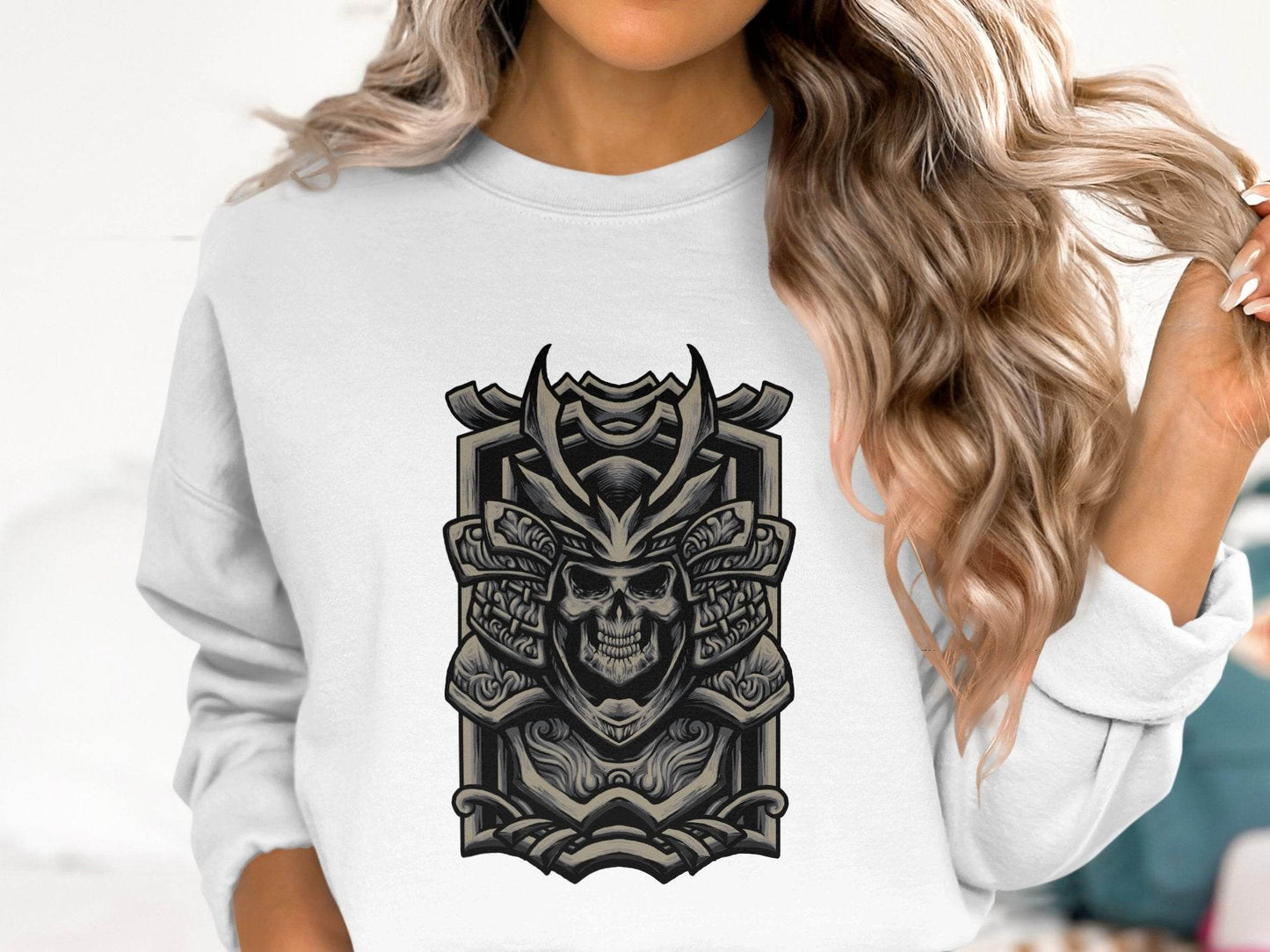Samurai Warrior Skull Art Design Sweater - Design & Vybe