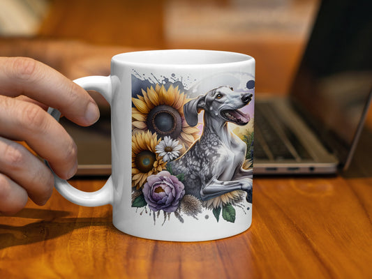 Sunflower and Dog Art Coffee Mug product