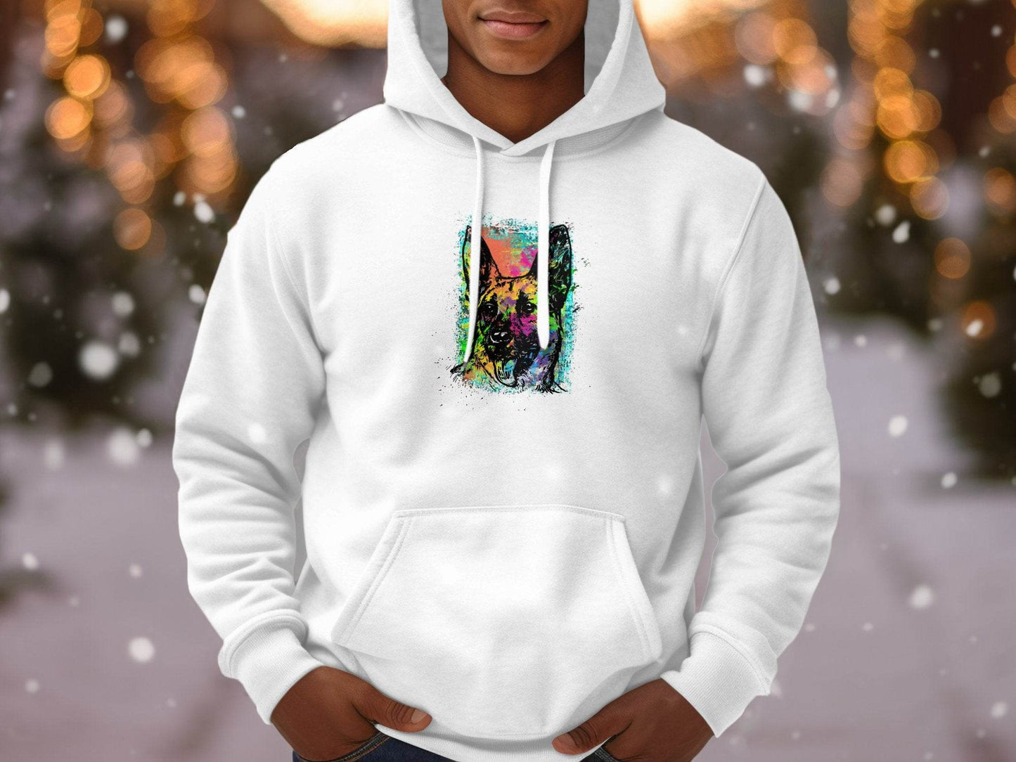 Vibrant German Shepherd Illustration Art Hoodie - Design & Vybe