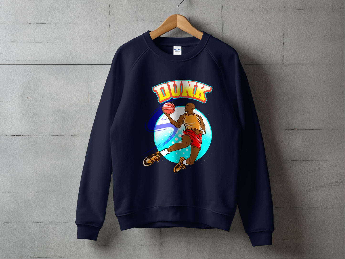 Vibrant Basketball Dunk Graphic Sports Sweater - Design & Vybe