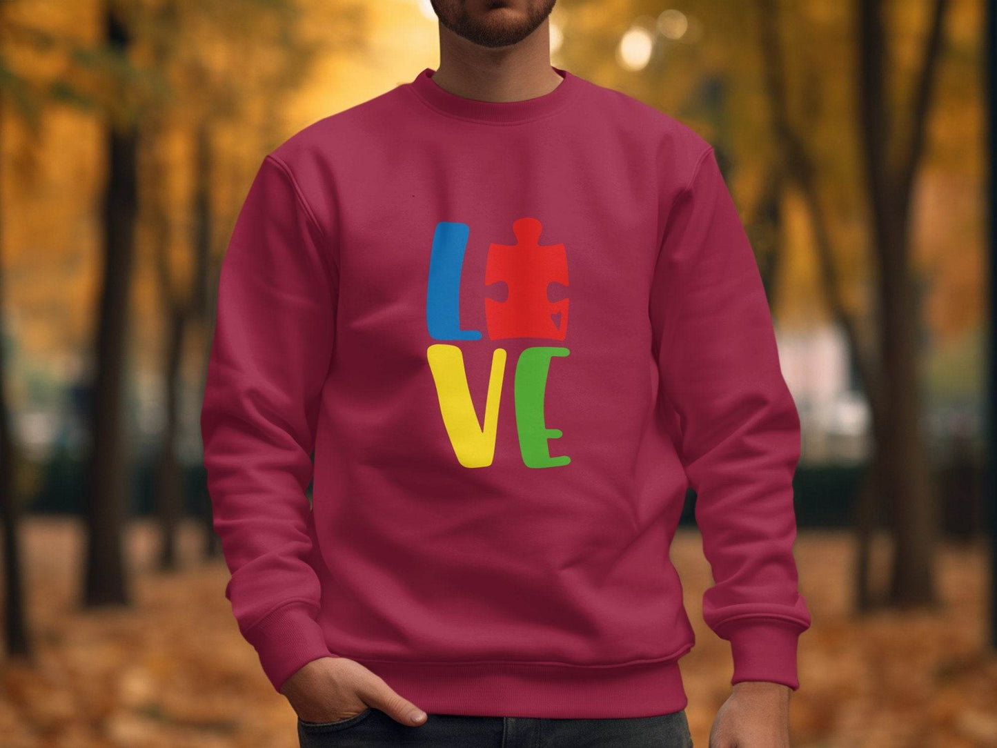 Autism Awareness Puzzle Piece Love Graphic Sweater - Design & Vybe