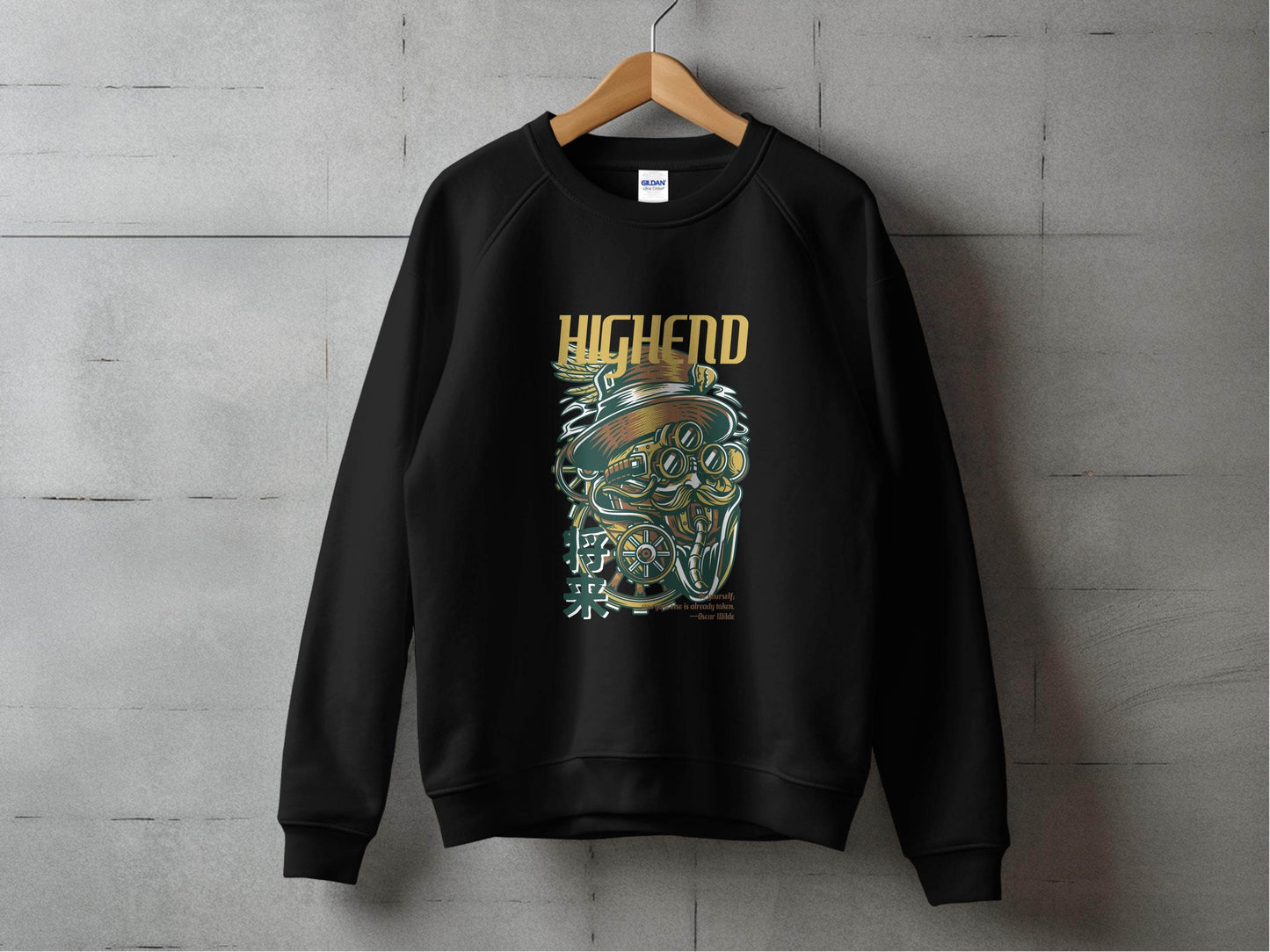 High End Steampunk Design With Future Inscription Sweater - Design & Vybe
