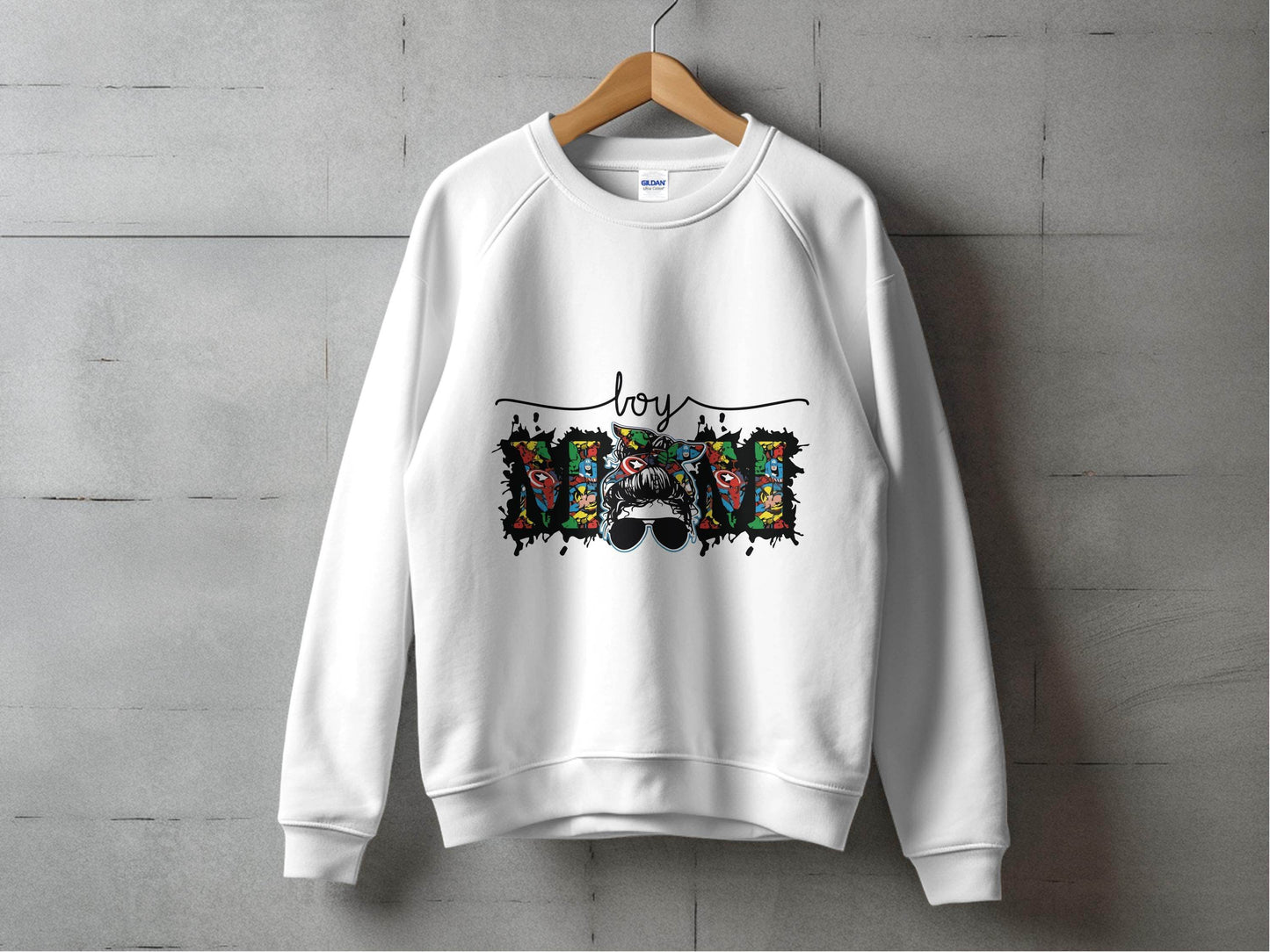 Boy Mom Marvel Hero Bold Graphic Design Sweater - Design & Vybe