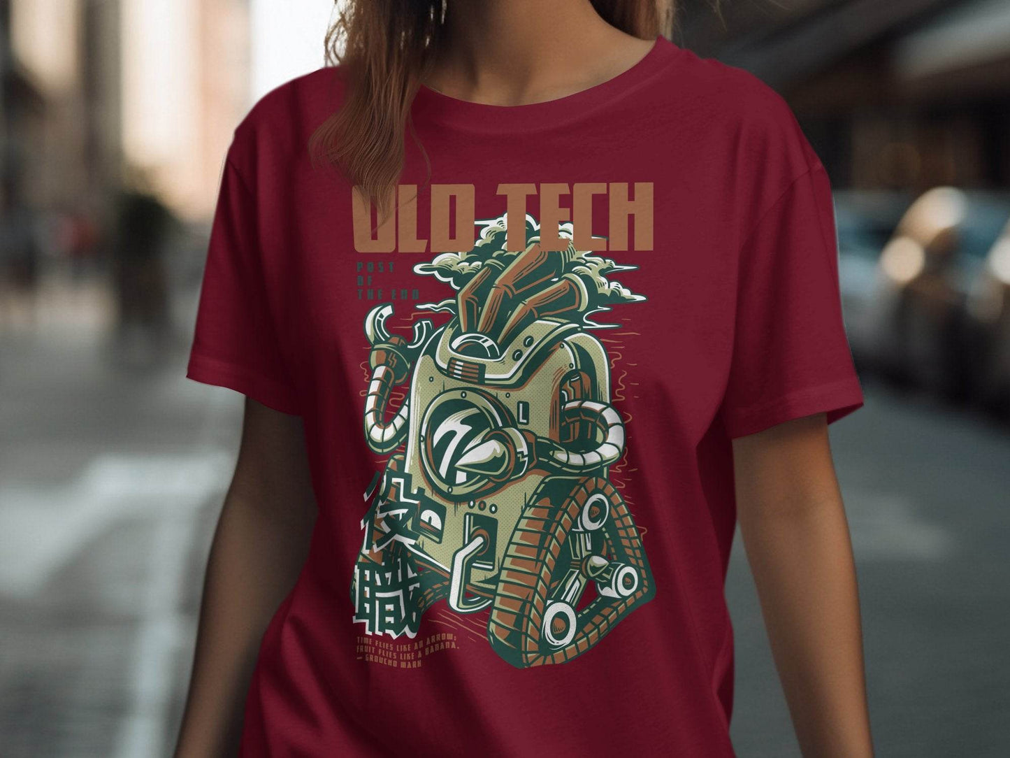 Old Tech Post End Cool Robot Design Graphic T-Shirt - Design & Vybe