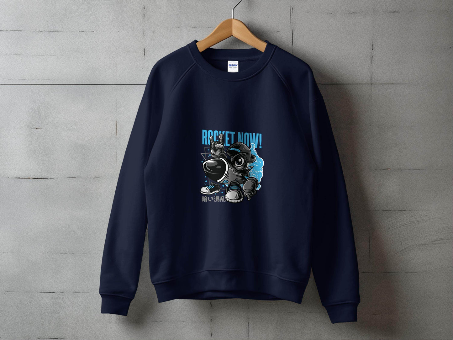 Rocket Now Cartoon Character Cool Design Art Sweater - Design & Vybe