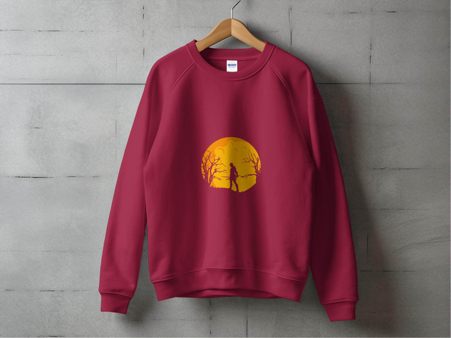 Silhouette Knight Under Yellow Moon Unique Style Sweater - Design & Vybe