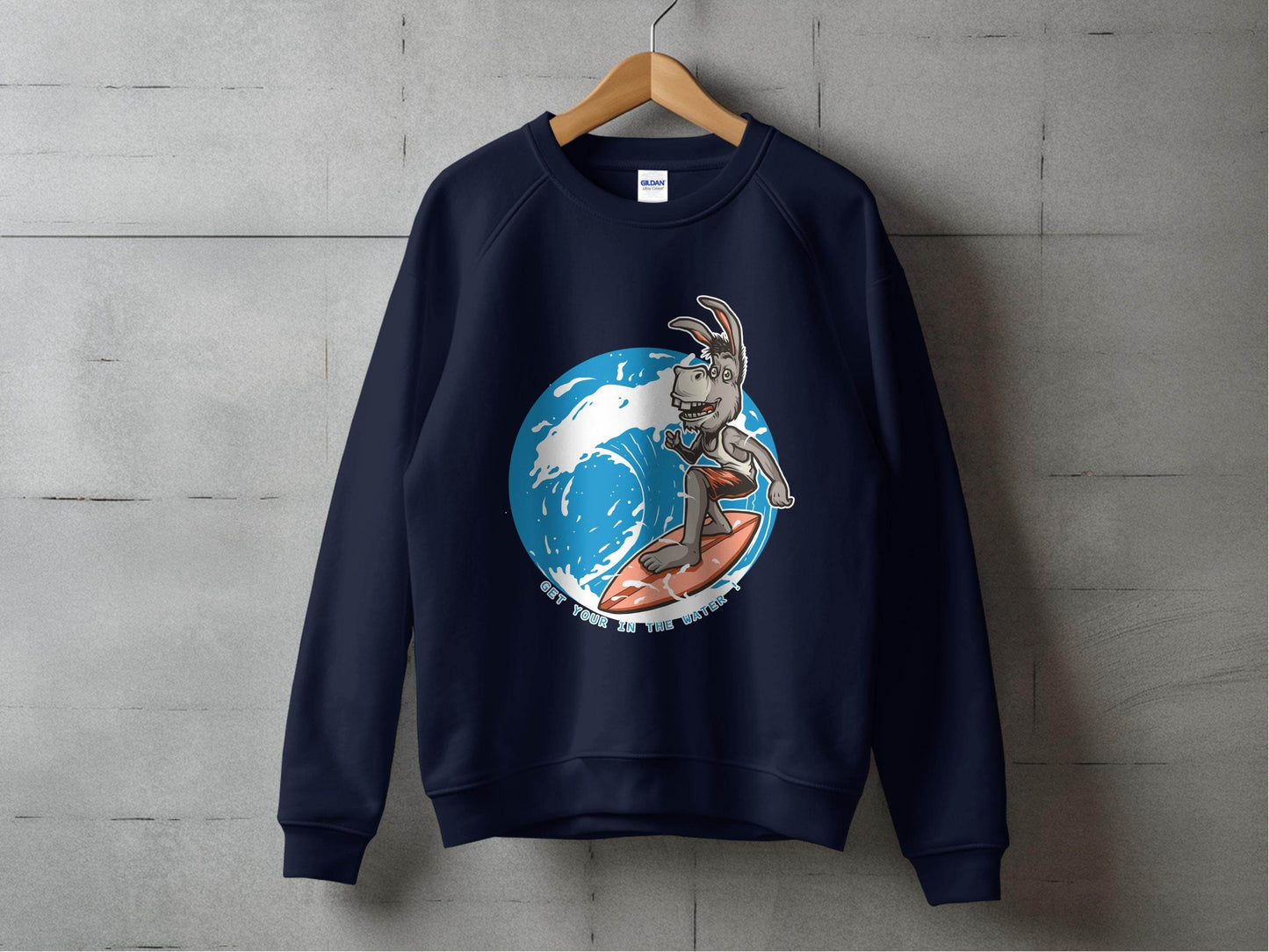 Donkey Surfing Adventure Graphic Print Sweater - Design & Vybe