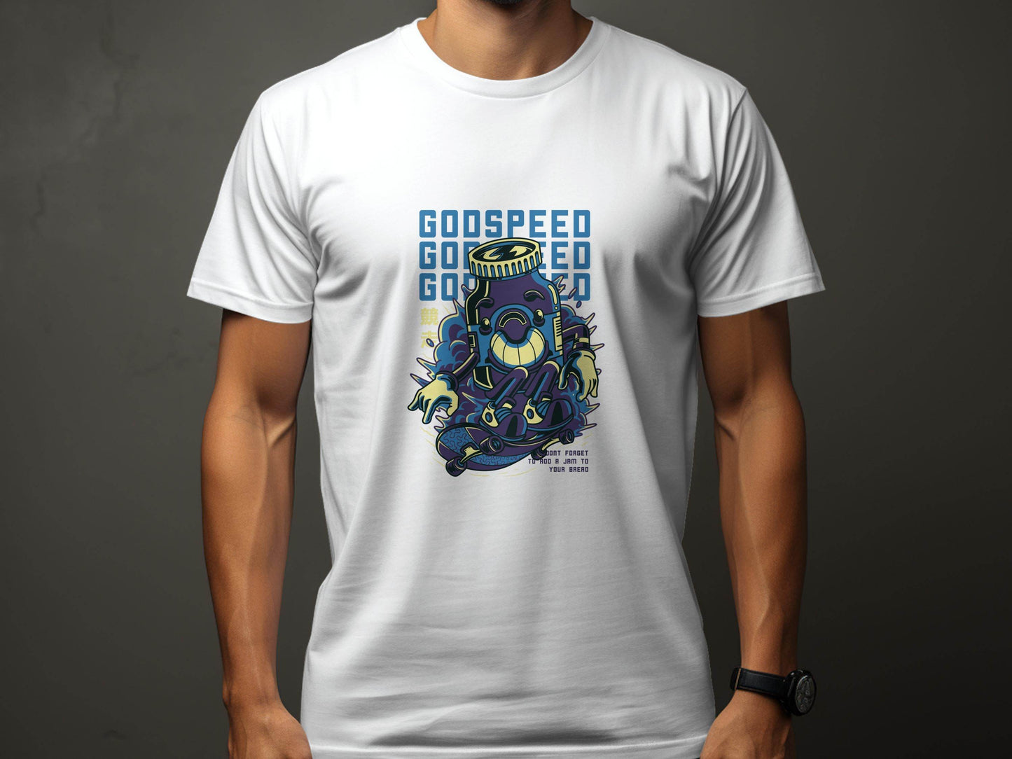 Godspeed Bottle With Skateboarding Graphic T-Shirt - Design & Vybe