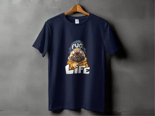 Cartoon Pug With Attitude Pug Life Design Style T-Shirt - Design & Vybe