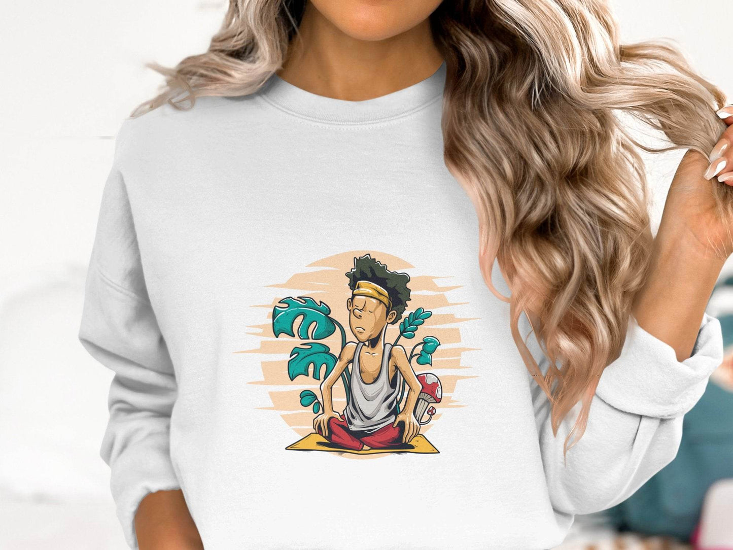 Yoga Enthusiast Graphic Printed Casual Sweater - Design & Vybe