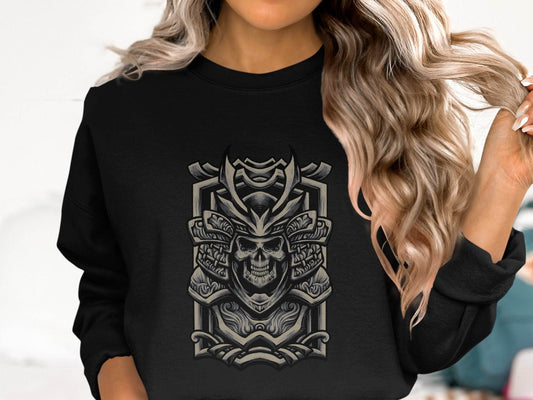 Samurai Warrior Skull Art Design Sweater - Design & Vybe