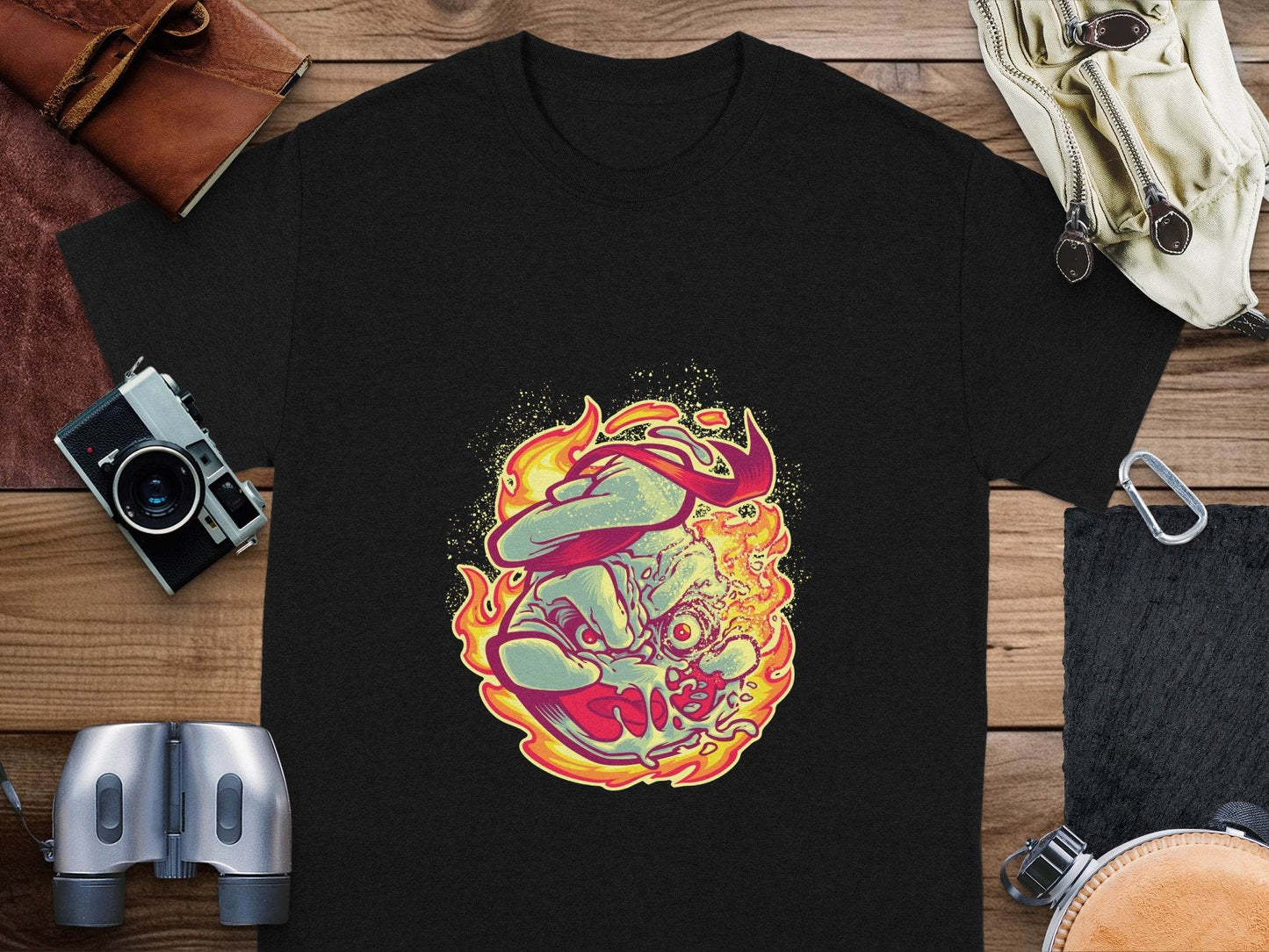Burning Undead Creature in Flames Graphic Design T-Shirt - Design & Vybe