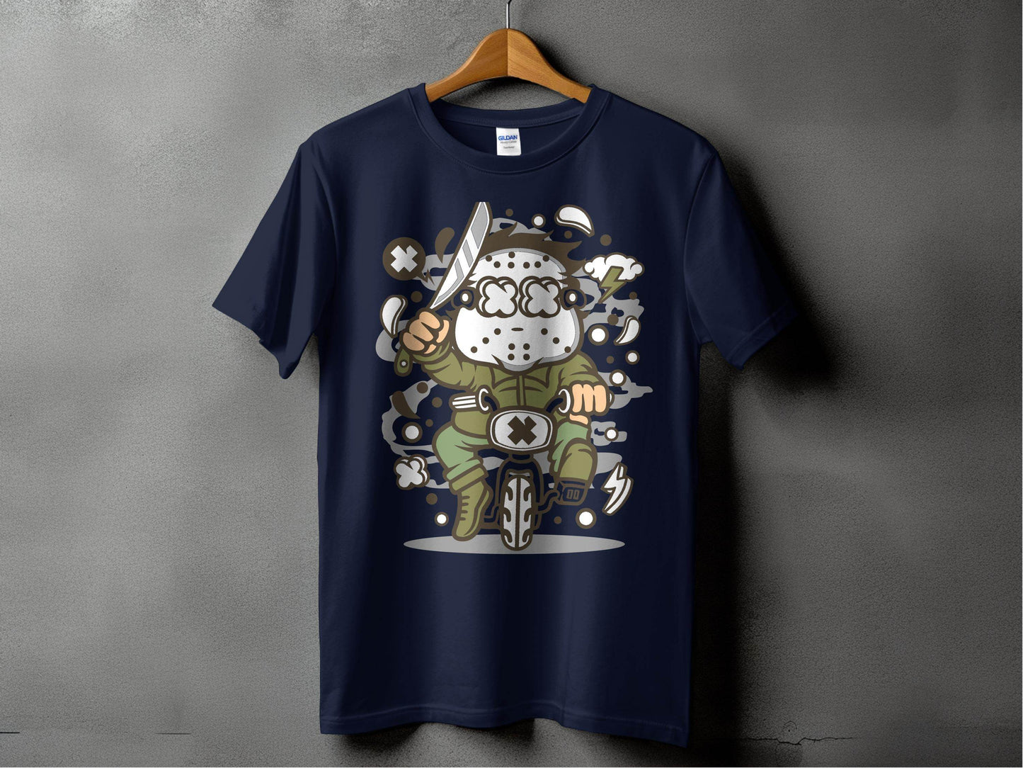 Cartoon Character on Tricycle Illustration Graphic T-Shirt - Design & Vybe