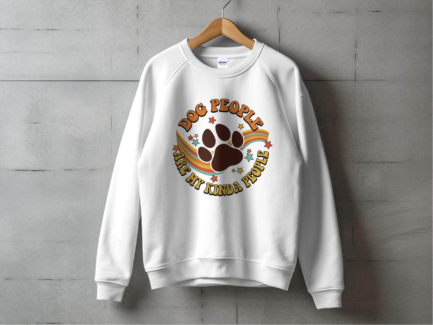 Dog People Are My Kinda People Retro Style Dog Paw Sweater - Design & Vybe