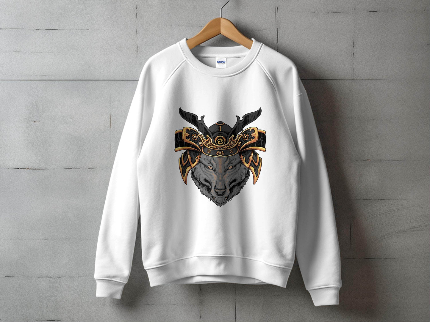 Fierce Wolf Samurai Warrior Graphic Sweater - Design & Vybe