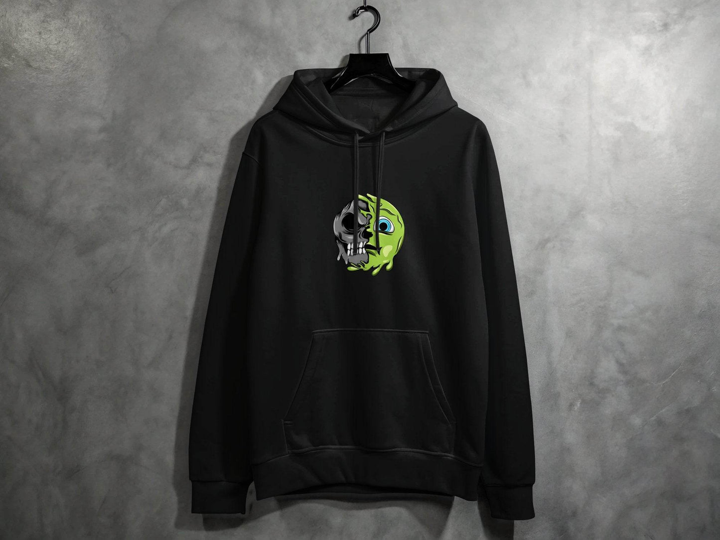 Half Skull Half Slime Design For All New Hoodie - Design & Vybe
