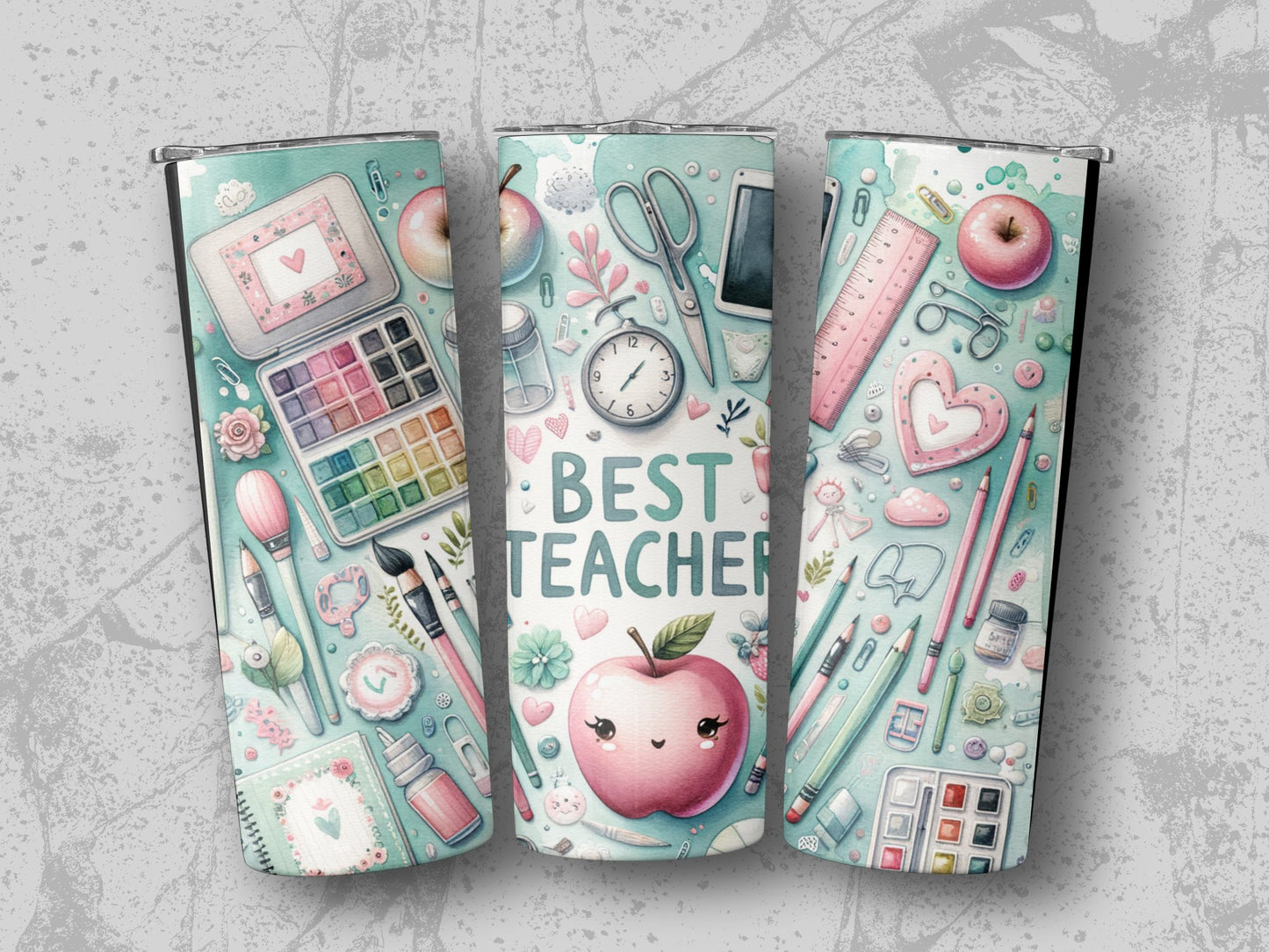 Cute Best Teacher Artistic Design Tumbler product type