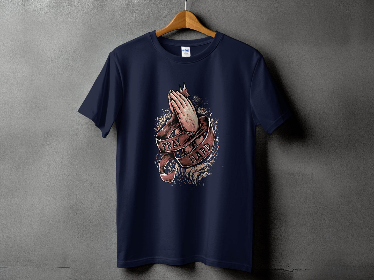 Inspiring Pray Hard Design Prayer Graphic T-Shirt - Design & Vybe