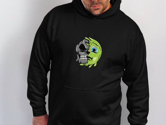Half Skull Half Slime Design For All New Hoodie - Design & Vybe
