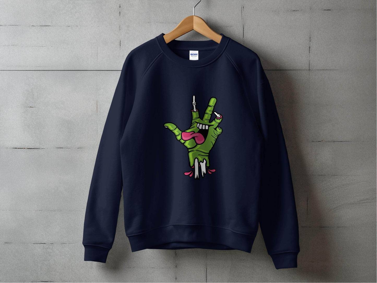 Zombie Hand Peace Sign Cool Graphic Design Sweater - Design & Vybe